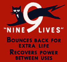 Eveready Black Cat 9 Lives, bounces back.